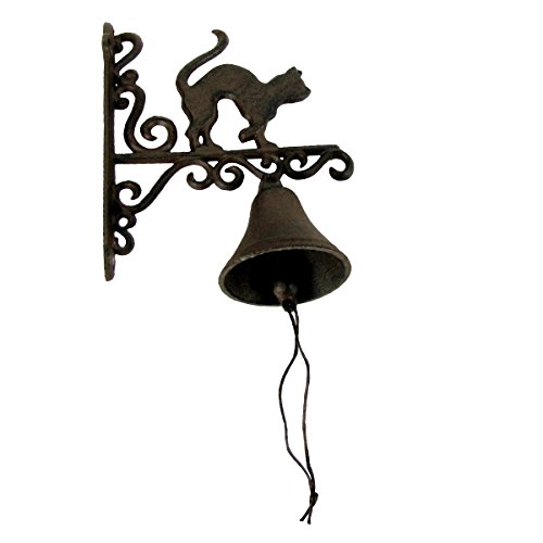 Rustic Metal Wall Mount Cat Door Call Bell Farm Garden Yard Patio Decor Doorbell