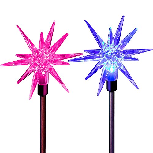 Solar Christmas Star Lights Color Changing Path Lights Garden Pathway Decoration Outdoor Lawn Yard Patio Decor Holiday Lighting by SolarDuke