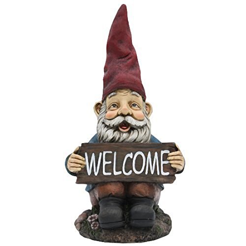 TruePower Quality Garden and Patio Decor Garden Gnome and Welcome Sign 14