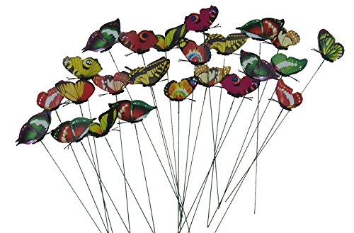 ZXUY Butterfly Garden Ornaments Patio Decor Butterfly Party Supplies for Set of 24 Garden Yard Planter Colorful Whimsical Butterfly Stakes
