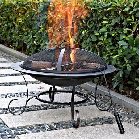 30&quot Round Ring Steel Fire Pit - This Wood Burning Patio Furniture Is Perfect Addition To Your Backyard This Portable