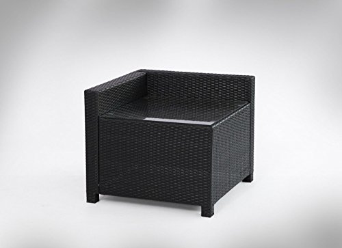 MCombo Wicker Patio Sectional Indoor Outdoor Sofa Corner Table Black