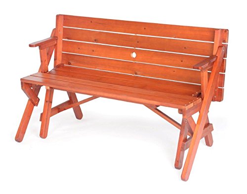 45 2-In-1 Convertible Picnic Table Garden Bench by Trademark Innovations