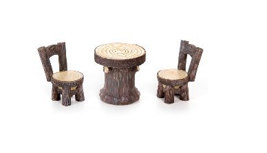 Woodlook Resin Fairy Garden Table and Two Chairs Set 25 Inches