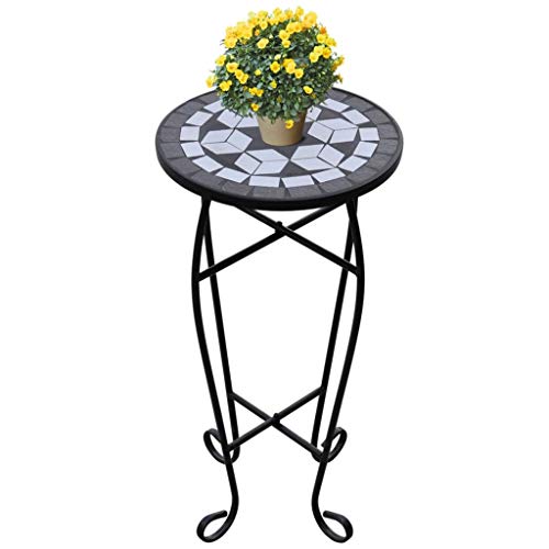 Festnight Side Table Mosaic Design Tabletop Sofa and Couch End Side Table Small Coffee Table Plant Stand for Living RoomGardenPatioTerrace Indoor Outdoor Furniture 118 x 236 Diam x H