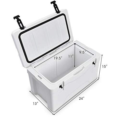 NEW Patio Garden Furniture 40 Quart Outdoor Insulated Fishing Hunting Cooler Ice Chest Heavy Duty White
