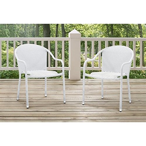 Crosley Palm Harbor Outdoor Wicker Chairs White