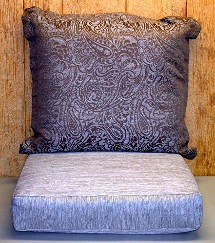 2 Pc Deep Seat Outdoor Patio Cushion Set Pillow Back Style ~ Paisley Brown ~ Shipping Included in Price
