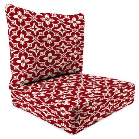 Jordan Manufacturing Outdoor Patio 2 PC Deep Seat Chair Cushion Aspidora Apple