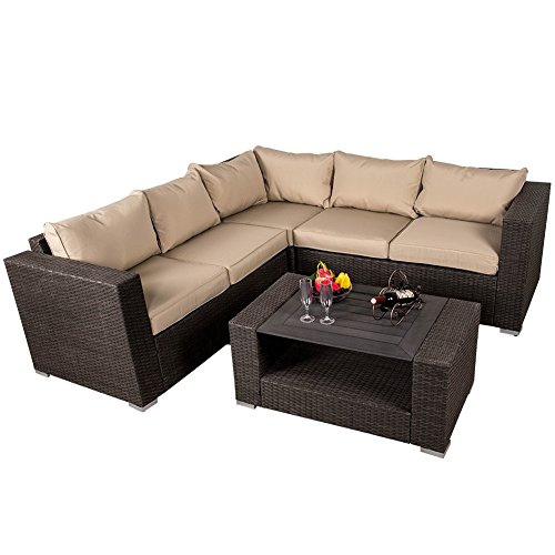 Sundale Outdoor Deluxe 4-piece Wicker Garden Patio Furniture Sofa Set