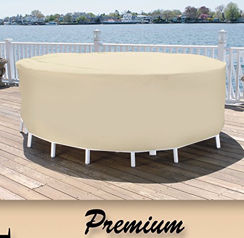 Patio Essentials Premium Heavy Duty Round Patio Table Chair Set Cover - 84 Diameter