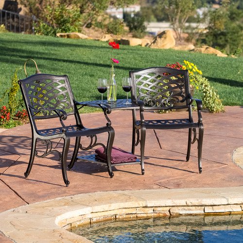 Home Loft Concept Griffen 3 Piece Chairs Table Patio Furniture Dining Set Seats 2