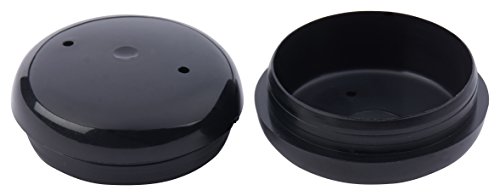 15 Deluxe Round Cup Insert Glide End Cap for Wrought Iron Patio Furniture Chairs 24-Pack by Project Patio Black