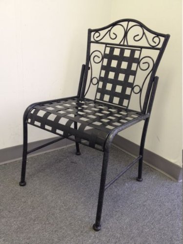 Mandalay Iron Patio 2 Bistro Chairs - In An Antique Black Finish - Patio Furniture