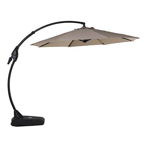 Grand Patio Deluxe 10 Ft Curvy Aluminum Offset Umbrella With Handle And Crank Banana Style Cantilever Umbrella