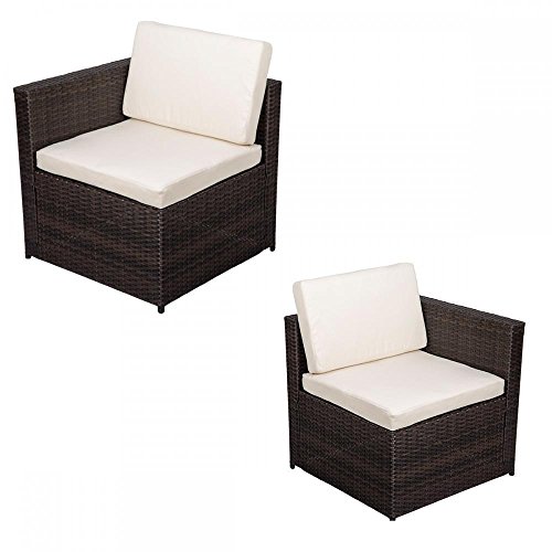 2 PCS Outdoor Patio Sofa Set Sectional Furniture PE Wicker Rattan Deck Couch F10