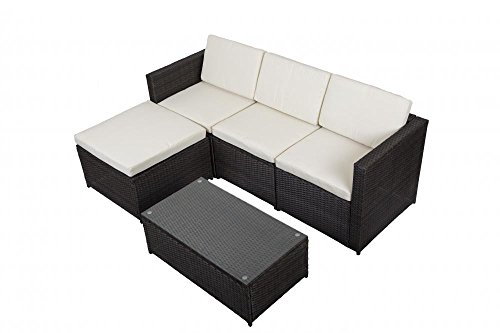 5 PCS Outdoor Patio Sofa Set Sectional Furniture PE Wicker Rattan Deck Couch