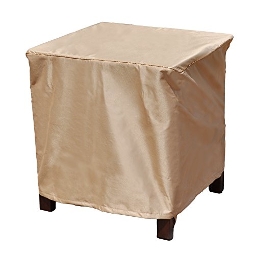 Budge Chelsea Square Patio Table Cover / Ottoman Cover, Small (tan)