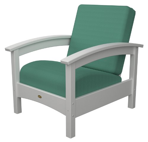 Trex Outdoor Furniture Rockport Club Classic White Arm Chair with Spa Sunbrella Cushion