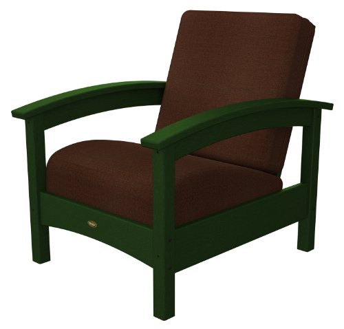 Trex Outdoor Furniture Rockport Club Rainforest Canopy Arm Chair with Chili Sunbrella Cushion