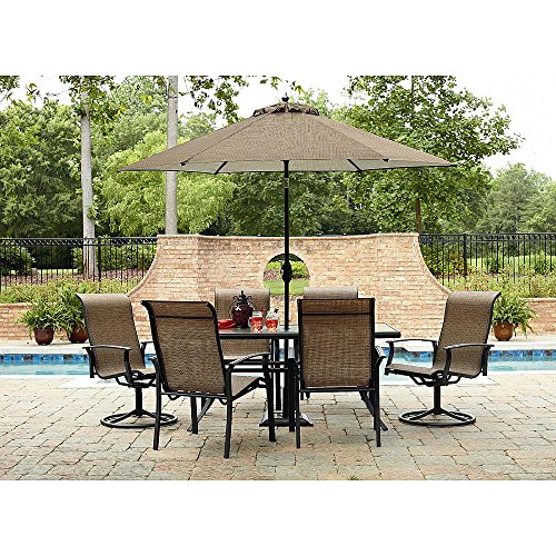 Durango 7 Piece Patio Dining Set Includes 4 Stationary Chairs 2 Swivel Chairs And A Rectangular Dining Table