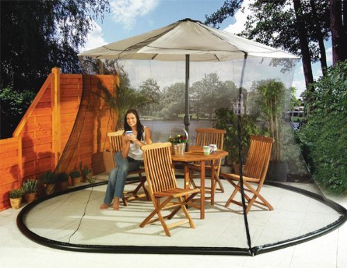 Umbrella Mosquito Net Canopy Patio Table Set Screen House - Large Premium Netting