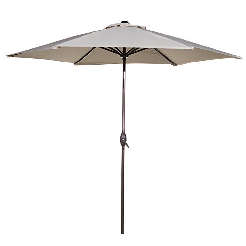 Abba Patio 9 Ft Market Outdoor Aluminum Table Patio Umbrella With Push Button Tilt And Crank, Beige