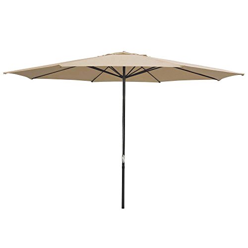 Deluxe All Weather 13ft Outdoor Patio Table Umbrella Sun Shade - Tan