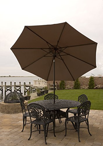 Patio Umbrella For Table 9 Ft With Aluminum Frame, Crank & Tilt For Shade In Various Colors Easy Opening And Closing