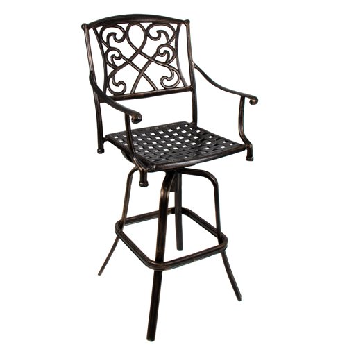 Best Choice Products&reg Outdoor Cast Aluminum Swivel Bar Stool Patio Furniture Antique Copper Design