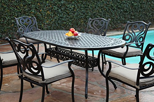 Cbm Outdoor Cast Aluminum Patio Furniture 7 Pc Dining Set G Cbm1290