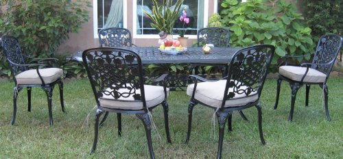 Outdoor Cast Aluminum Patio Furniture 7 Piece Dining Set F Cbm1290