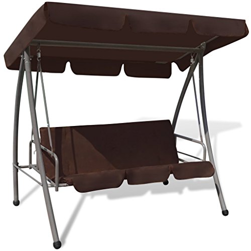 Anself Converting Outdoor Swing Canopy Hammock Seats 3 Patio Deck Furniture Coffee