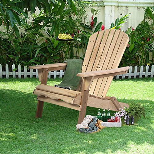 Outdoor Garden Foldable Fir Wood Adirondack Chair Patio Deck Furniture US Stock from_villagehead_55281977488372