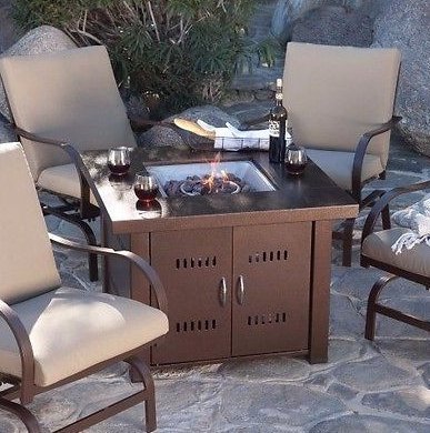 Patio Fire Pit- Premium Outdoor Fire Pit Table Patio Deck Backyard Heater Fireplace Propane Lp Furniture-fire