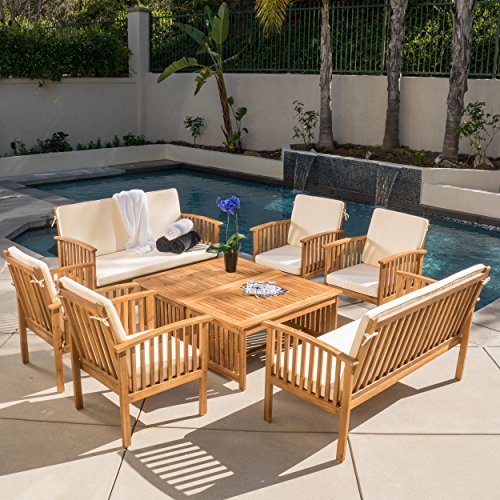 Beckley 8-pc Outdoor Wood Sofa Seating Set