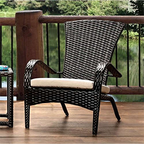 Furniture of America Trent Wicker Patio Chair in Ivory Set of 6