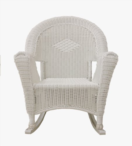 Northlight White Resin Wicker Rocking Chair Patio Furniture