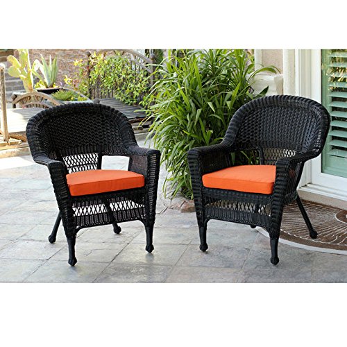 Resin Wicker Patio Chair with Cushion by Jeco - Set of 4