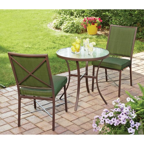 3 Piece Outdoor Bistro Set Green Seats 2 This Bistro Set Is A Wonderful Addition For Your Patio Furniture Collection