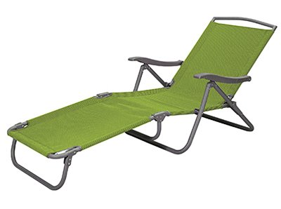 Courtyard Creations FTS114K-L Sienna Patio Collection Sling Folding Lounge Chair Lime - Quantity 4