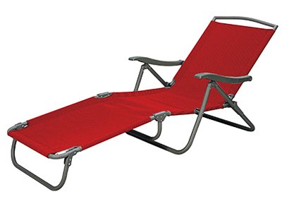 Courtyard Creations FTS114K-R Sienna Patio Collection Sling Folding Lounge Chair Red - Quantity 4