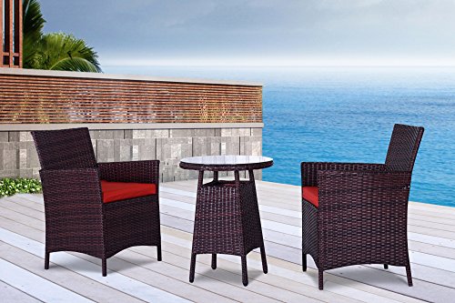 The San Tropez Collection - 3 Pc Outdoor Rattan Wicker Sofa Patio Furniture Set Choice Of Setamp Cushion Color