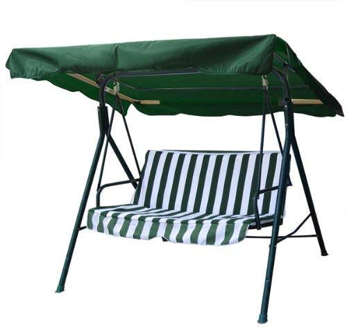 Green Polyester 625 ft 75 x 52 Outdoor Patio Swing Canopy Replacement Top Cover UV Protection Sun Shade Water Stain Resistant Porch Garden Furniture Chair