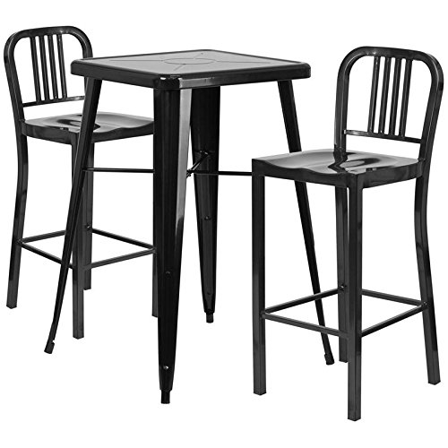Indoor-Outdoor Table Set Black