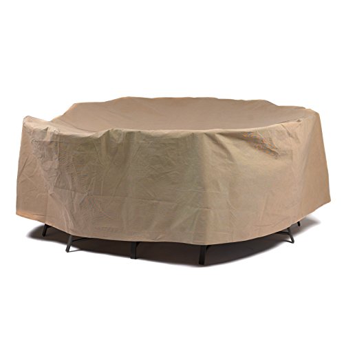 Duck Covers Essential Round Patio Table with Chairs Cover 108-Inch