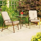Mainstays Lawson Ridge 3-piece Outdoor Patio Bistro Furniture Set Seats 2 tan