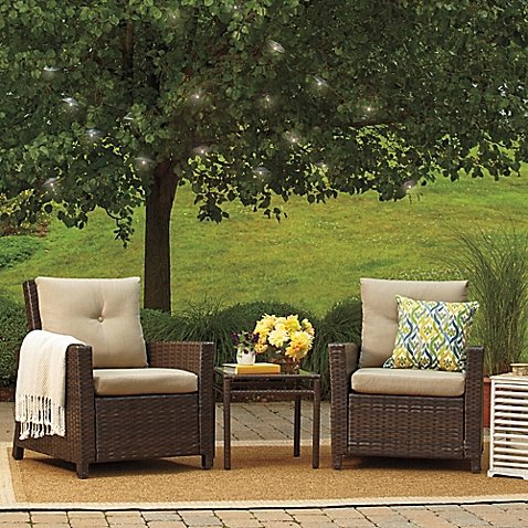 3-Piece Barrington All-Weather Wicker Club Patio Chair Set in Sand with Rustproof Aluminum Frame