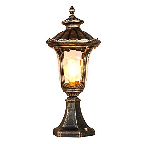 Exterior Column Post Light Courtyard Door Pole Lamp Villa Wall Pillar Lantern Classic Outdoor Landscape IP65 Waterproof Lawn Table Column Lighting Fixture Victori Antirust Porch Courtyard Streetlight