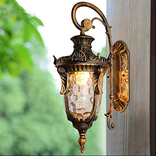 Wall Light Wall Lamp Sconce Light Bracket Light Vintage Bronze Finish Pillar Post Column Lamp Outdoor Waterproof Aluminum Glass Wall Lantern Light Lawn Table Lamp European Retro Landscape Patio Path